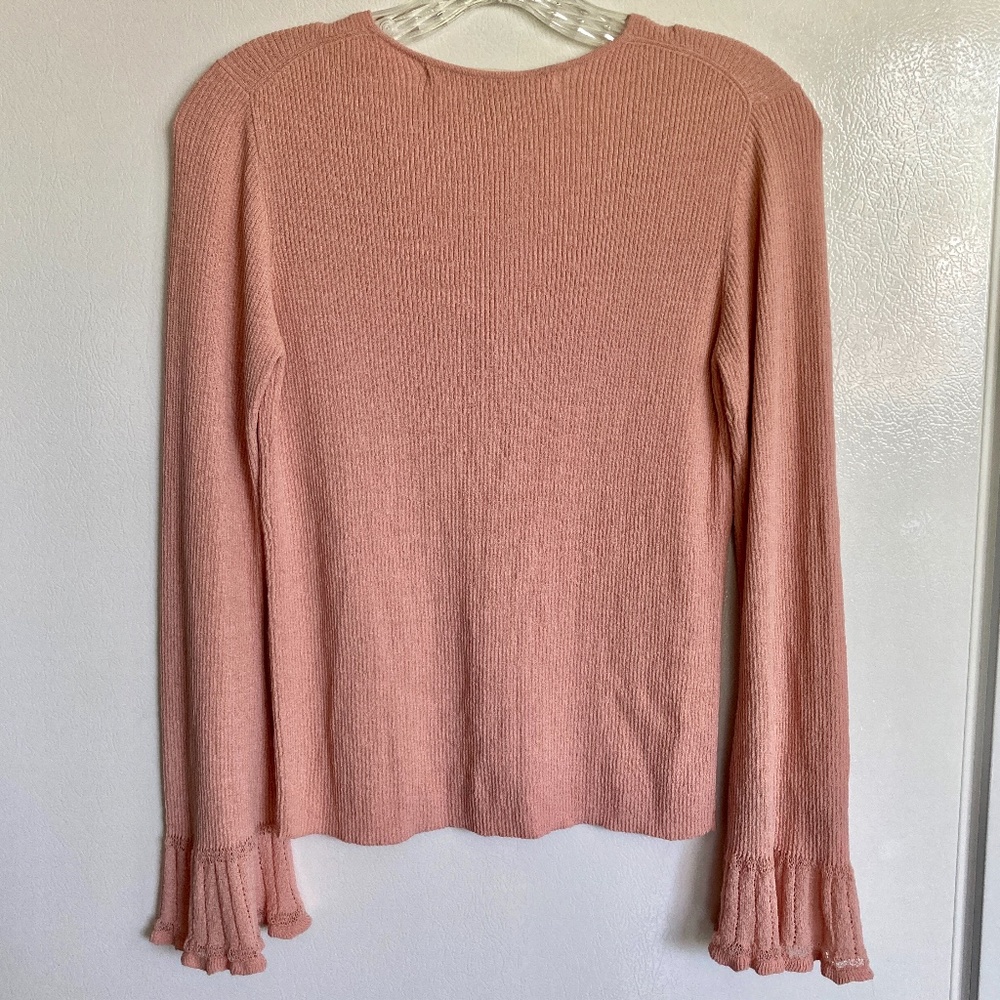 Peach Max Studio Flutter Sleeve Cardigan Sweater - image 4